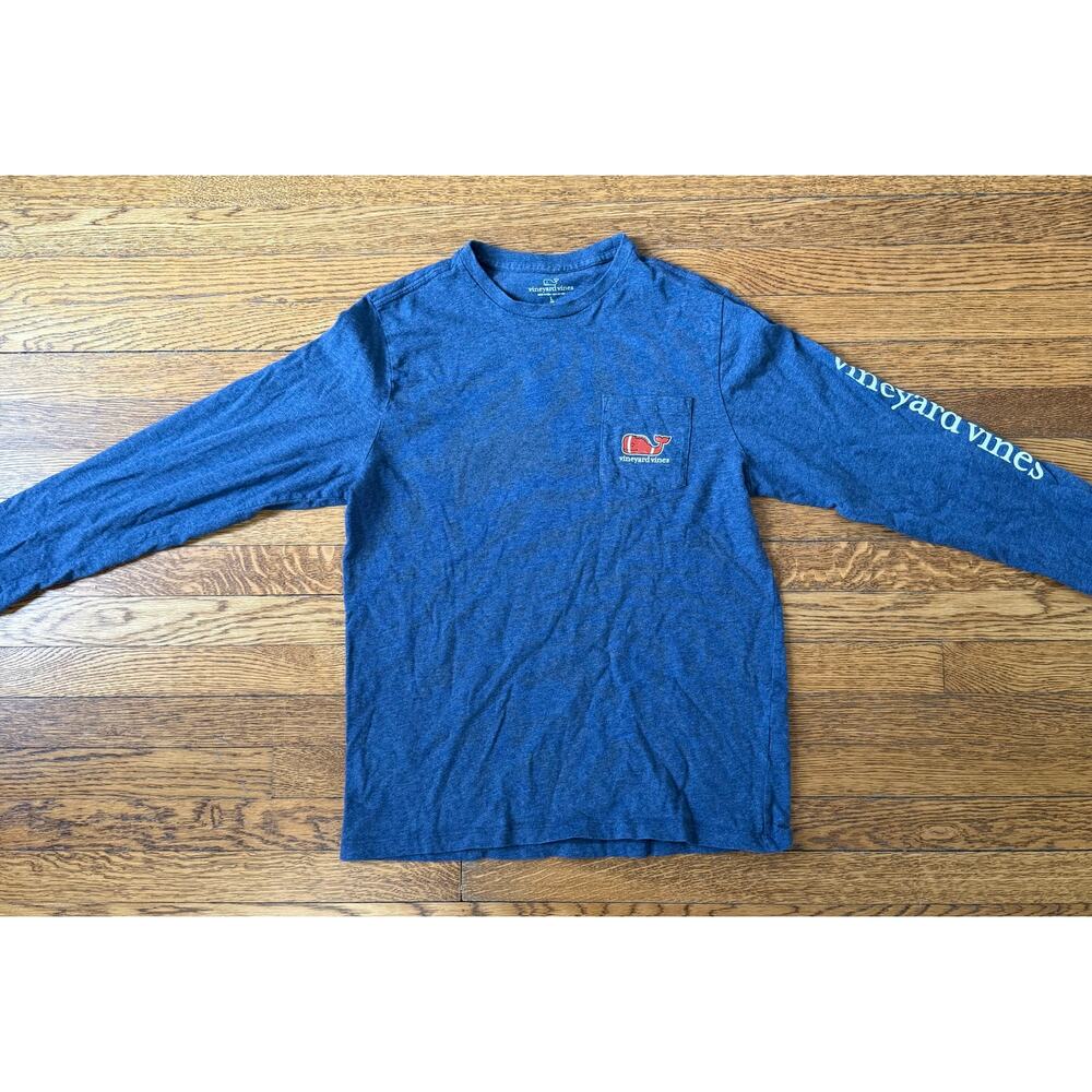 Vineyard Vines Boys' Football Whale Long Sleeve Shirt 16y